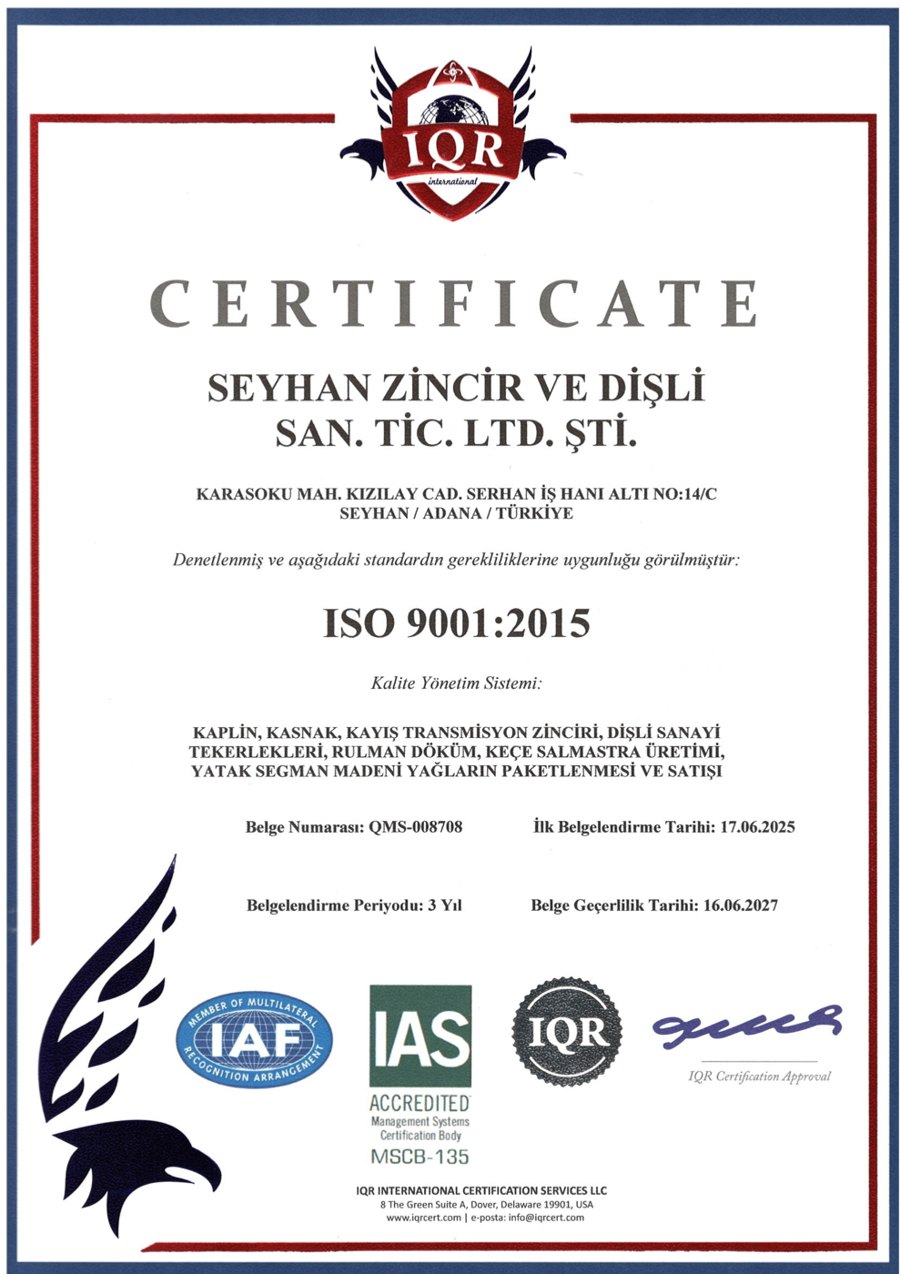 ISO 9001:2015 Kalite Yönetim Sistemi (Türkçe)